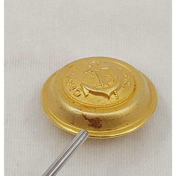 Vintage Ellen Designs Anchor Earrings Canal De Vieux Gold Tone Sailor Chunky - Picture 13 of 13